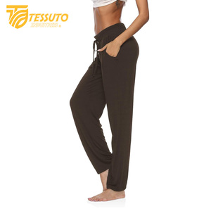 กางเกงวิ่งเอวสูงผ้าคอตตอน/โพลีเอสเตอร์สำหรับผู้หญิงกางเกงโยคะฟิตเนสเอวสูงแห้งเร็วสำหรับใส่ในฤดูร้อน - Product Image 4