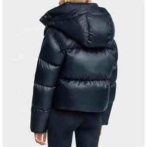 Fashion Casual <b>Women's</b> <b>Plus</b> <b>Size</b> Knitted Canvas Puffer <b>Winter</b> <b>Coat</b> with Shinny Finish - Product Image 3