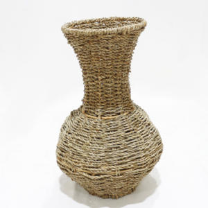 Wholesale Modern Art Deco Design Sustainable Handmade Water <b>Hyacinth</b> Floral <b>Vases</b> High Neck Premium Quality Rustic Straw - Product Image 1