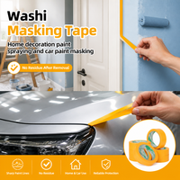 Ruban adhésif jaune anti-UV imperméable pour peintres, avec logo personnalisé, résistant à la chaleur, ruban adhésif Washi Goldband pour la décoration extérieure de la maison