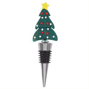 Tapones de Botella de Vino de Metal con Diseño de Árbol de Navidad, Plateados, para Uso en Fiestas Navideñas en el Hogar - Product Image 1