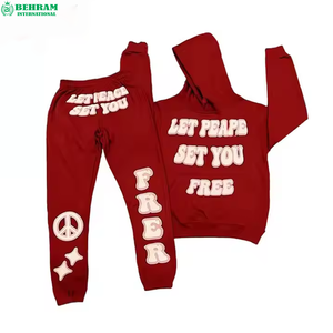 Conjunto de Sudadera con Capucha y Pantalones Deportivos Anchos Unisex High Street 3D, Transpirable, Ecológico y Resistente - Product Image 6