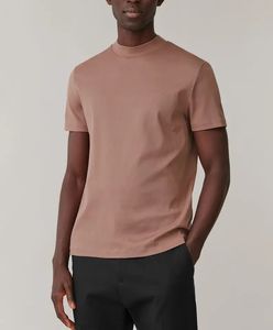 Venta al por mayor peso pesado 100% algodón camiseta en blanco hombres personalizado liso blanco camisetas hombres streetwear de gran tamaño cuello simulado camiseta personalizada - Product Image 1