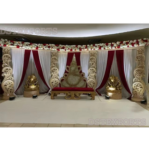 Escenario de recepción de boda con tema rústico hindú Escenario tradicional de Paisley DE BODA Royal Roka Ceremonia Escenario de boda - Product Image 1