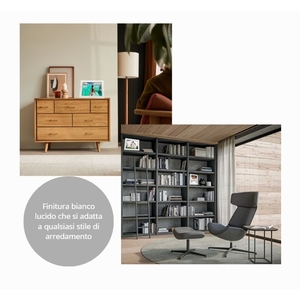Ensemble de 6 cadres photo en bois blanc brillant 12,7 x 17,8 cm avec support réglable pour utilisation sur table ou mur - Product Image 4