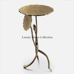 Punctured Design Aluminium Casted <b>Metal</b> <b>Side</b> <b>Table</b> Gold Color Shiny Polished Handmade Luxurious Stylish Bedroom Supplies - Product Image 6
