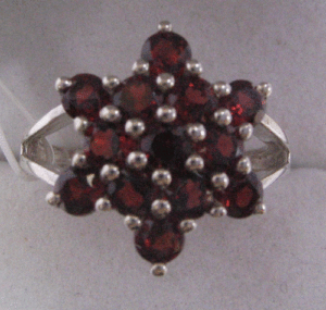 Shah Gems Women's Natural Garnet <b>Ring</b> in 925 Sterling Silver Rhodium Plated Fine Jewelry for Everyday Wear - Product Image 3