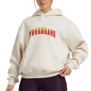 2025 sur mesure poids lourd 100% coton polaire sweat à capuche surdimensionné pour les femmes Streetwear pull Hip Hop femmes sweat - Product Image 1