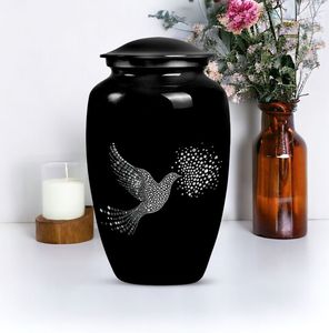 Urne funéraire en aluminium pour cendres humaines - Urne funéraire en métal avec motif imprimé - Urne commémorative en gros - Product Image 2