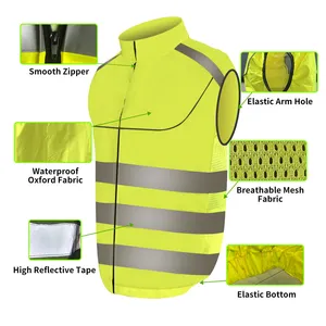 Светоотражающая одежда с высоким весом, индивидуальный защитный жилет с логотипом, легкий дышащий жилет для спецодежды с коротким рукавом