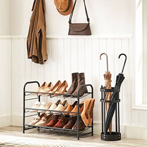 Étagère à chaussures en métal à 3 niveaux, réglable et inclinable pour entrée et porte d'entrée - Product Image 4