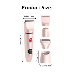 Afeitadora Eléctrica Inalámbrica Portátil para Mujer, Doble Cuchilla, Afeitado en Seco y Húmedo, IPX7, Carga USB, Repuesto para Cuerpo, Piernas y Área del Bikini - Product Image 3