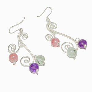 Pendientes de Tres Niveles con Gemas Trenzadas beGems, los Más Vendidos, para Mujer, Joyería Bohemia Hecha a Mano, Accesorio de Moda de Vietnam - Product Image 3