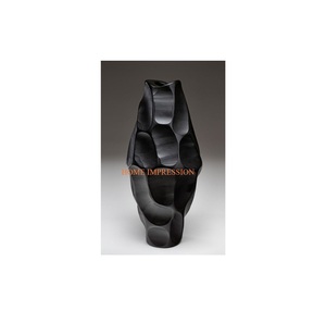 Bloom Vases Pots De Fleurs Chambre À Coucher Bureau Salon Table Vases À Fleurs Décoratives et Pots Vases En Aluminium De Couleur Noire Pour L'approvisionnement - Product Image 1