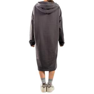 Wholesale East West Womens Long Fleece Pullover Hoodie Ladies Winter Sweatshirt Hooded Design Female Maxi Tunic Dress - Product Image 3