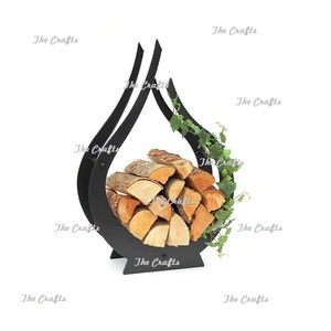 Solid Iron Black Color Log Storage Rack Customized Size And Shape <b>Fireplace</b> <b>Wood</b> Rack At Acceptable Prices - Product Image 5