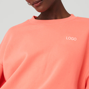 Ventes en gros de sweats à capuche et de sweat-shirts pour femmes respirants avec logo personnalisé, sweats à capuche oversize pour femmes, col rond, pull pour femmes, style streetwear d'hiver - Product Image 5