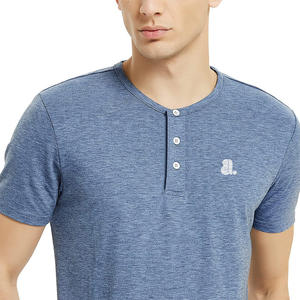 T-shirt Henley à manches courtes pour homme 2026, 2 ou 3 boutons, logo personnalisé, T-shirt Henley pour homme à manches courtes, T-shirt Henley en coton pour homme - Product Image 5