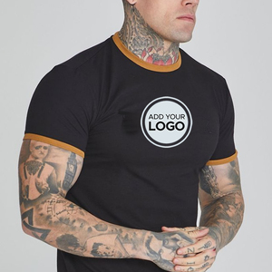 Personalizado Relaxed Fit Ringer Camisetas Hombre Gimnasio Entrenamiento Slim Fit Camiseta de manga corta Algodón Logotipo personalizado Ringer Camisetas - Product Image 4