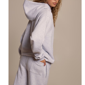 Sudadera con Capucha de Algodón 100% para Mujer, Estilo Urbano, Tejida, Estampada, Holgada, para Invierno, con Cremallera Personalizada, OEM ODM - Product Image 5