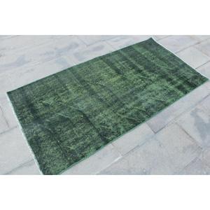 Tapis turc 2,8 x 5,6 pieds, tapis d'appoint vintage, tapis en laine à motifs de plantes et d'arbres verts - Product Image 3