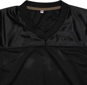 Black V-Neck Mesh Football Jersey Short Sleeve Lightweight Polyester Sport T-<b>Shirt</b> 90s Hip Hop Sports - Product Image 5