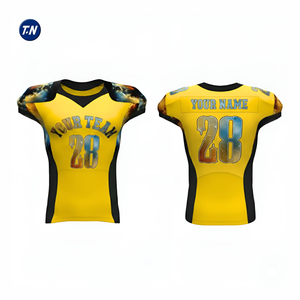 Maillot de football américain pour homme, 100% polyester, imprimé, respirant, grande taille, séchage rapide, et short 3D, nom d'équipe personnalisé, OEM ODM - Product Image 2