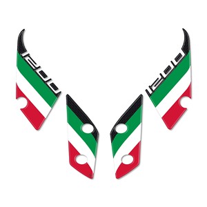 Ducati Multistrada 1200 moto 2010-2014 tricolore Italia 3D adesivi laterali segno di qualità per la tua bici - Product Image 1