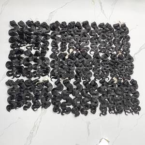 Alta calidad 100% crudo sin procesar cuerpo ondulado trama extensiones de cabello humano cutícula alineada grado 12A tejido virgen negro - Product Image 1