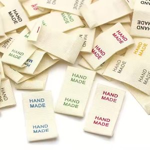 Etiquetas de ropa personalizadas con tela de algodón orgánico y diseño tejido, etiqueta de su propio logotipo para ropa, etiqueta tejida de marca personalizada - Product Image 4
