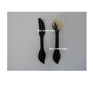 Ensemble de couverts en corne de dernière génération avec poignée, cuillère et fourchette décoratives pour salade, ustensiles de cuisine, vaisselle, couverts en corne - Product Image 3