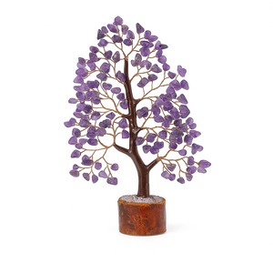 Árbol de piedras preciosas de cristal de amatista hecho a mano con Base de madera de excelente calidad para equilibrio de Chakra de meditación disponible a bajo precio - Product Image 3