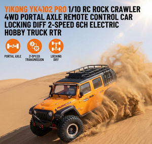 YIKONG YK4102 1/10 RC Rock Crawler 4WD con Eje de Portal, Coche Teledirigido con Bloqueo de Diferencial, 2 Velocidades, 6 Canales, Camión Eléctrico de <span class=keywords><strong>Hobby</strong></span> ARTR - Product Image 1