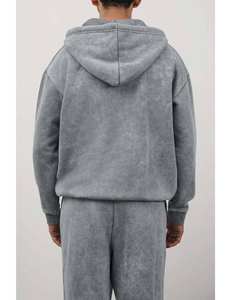 Nuevo Conjunto Deportivo de Dos Piezas de Algodón con Logotipo Bordado, Estilo Urbano, Lavado Ácido, Pantalones Deportivos y Sudadera con Capucha Estampados para Invierno - Product Image 5