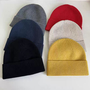 Sombreros deportivos unisex para adultos, gorro de lana merino 100% de Color personalizado con puños, gorro de punto acanalado para playa 2026 - Product Image 1