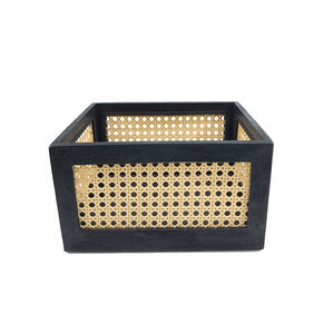 Wholesale Black Finished Rectangle <b>Wooden</b> Storage <b>Basket</b> Tabletop Kitchenware Multi-Purpose <b>Laundry</b> <b>Basket</b> Bulk - Product Image 6