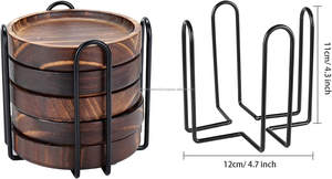 Ensemble de sous-verres en bois naturel Paownia tapis de protection pour la maison sous-verres en marbre pour verres à boire - Product Image 3