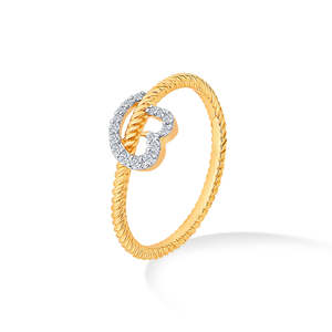 Bague en or et diamants en forme de cœur - Product Image 3