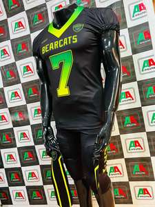 Uniforme de fútbol americano, aparejos transpirables, Sarga de cuero cromado de talla grande, bordado por sublimación, Jersey, pantalón, calcetines personalizables - Product Image 6