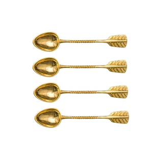 Cuchara de Latón de Diseño Superior, Mango Corto, Chapada en Oro, Espejo, Ecológica, para Camping, Café, Utensilios de Cocina, Manualidades, Alta Calidad - Product Image 1