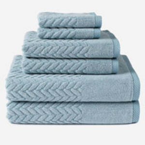 Juego de toallas de baño de algodón de lujo de 6 piezas de secado rápido, colores sólidos suaves y duraderos para hoteles, spas, baños, hechos en Turquía - Product Image 1