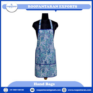 Delantal de cocina indio con estampado de bloques de lino transpirable 100%, 20 láminas de algodón, 83 Cms, sin mangas, a la venta - Product Image 2