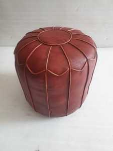 Pouf en cuir de style marocain pour console de salon ME-LTHPF-001 incrustation d'os - Product Image 4