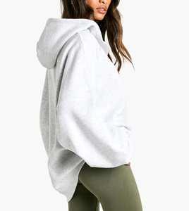 Sudadera con Capucha Extra Grande para Mujer, Cómoda, de Manga Larga, con Hombros Caídos, Logotipo Personalizado Serigrafiado, Técnicas de Lavado Ácido, Nueva - Product Image 4