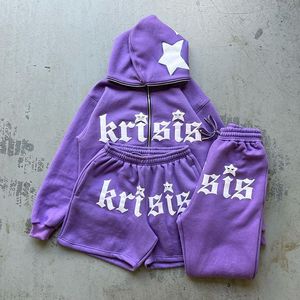 Chándal con estampado de algodón ligero personalizado para hombre, conjunto de 2 piezas con cremallera y pantalones cortos, rompevientos, venta al por mayor - Product Image 6