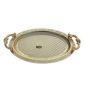 ถาดเสิร์ฟอาหารโลหะสไตล์โมเดิร์นถาดโลหะเคลือบเงาสำหรับตกแต่งทำมือถาดเสิร์ฟของหวานรูปทรงใบไม้ - Product Image 4