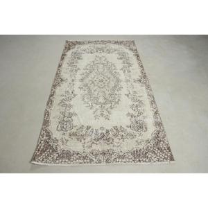 Turkish Vintage Rug 3.7x6.8 ft (114x208 cm), <b>Brown</b> Camouflage <b>Wool</b> Rug - Product Image 1