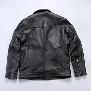 Chaqueta de Piel Vacuna Genuina para Hombre, Estilo Urbano de Invierno, Diseño con Cierre Frontal, Impermeable, Resistente al Viento, Reversible y Ecológica - Product Image 5