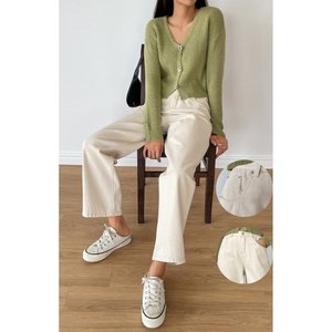 Jean en denim crème à jambe large pour femme, taille haute, écologique, durable, style urbain moderne, taille 26-40 - Product Image 6