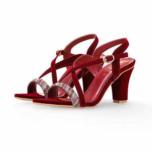 Sandale à talon fantaisie bordeaux FN5974 - Product Image 3